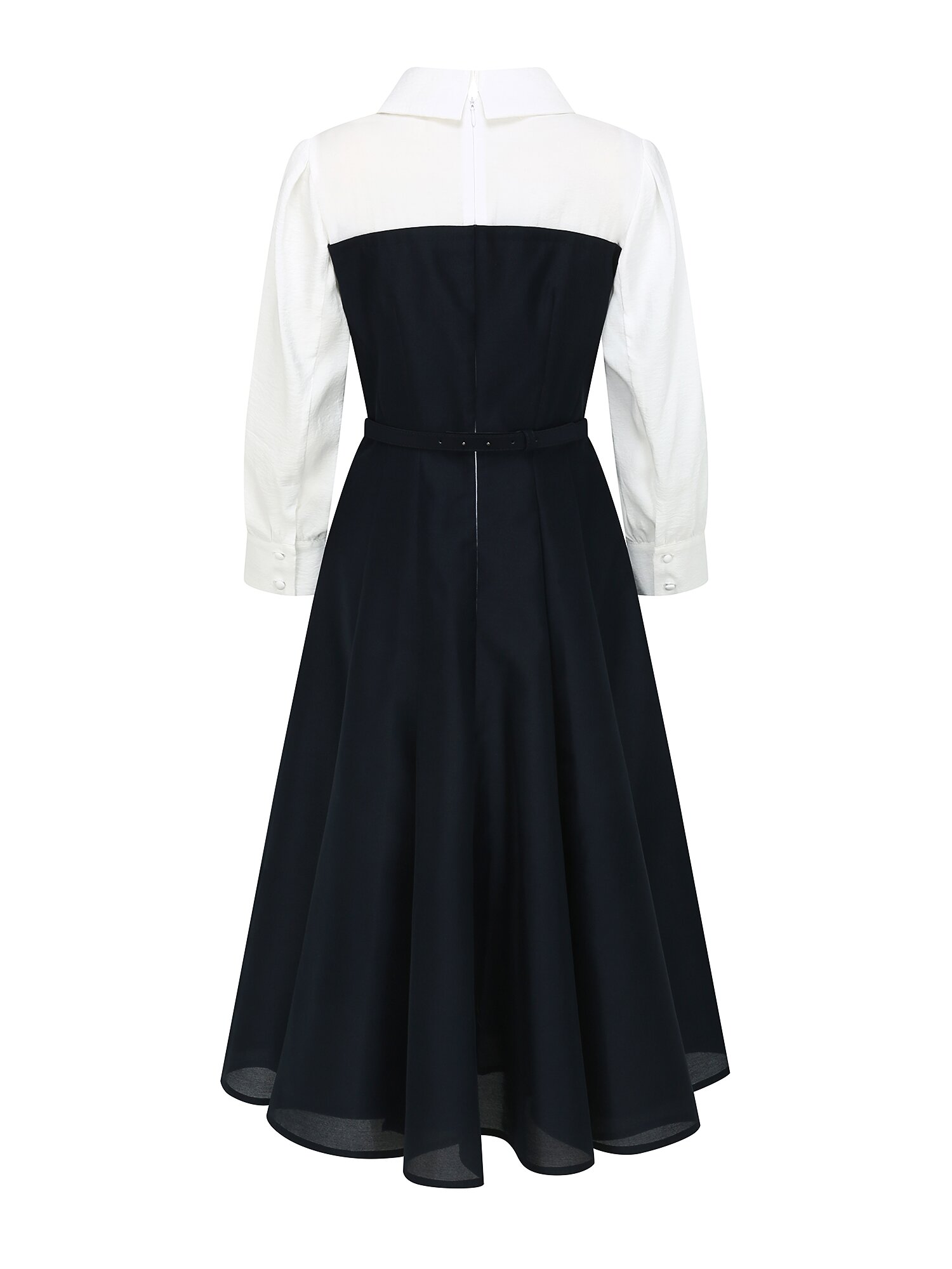 오간자 배색 뷔스티에 원피스 (DARK NAVY)