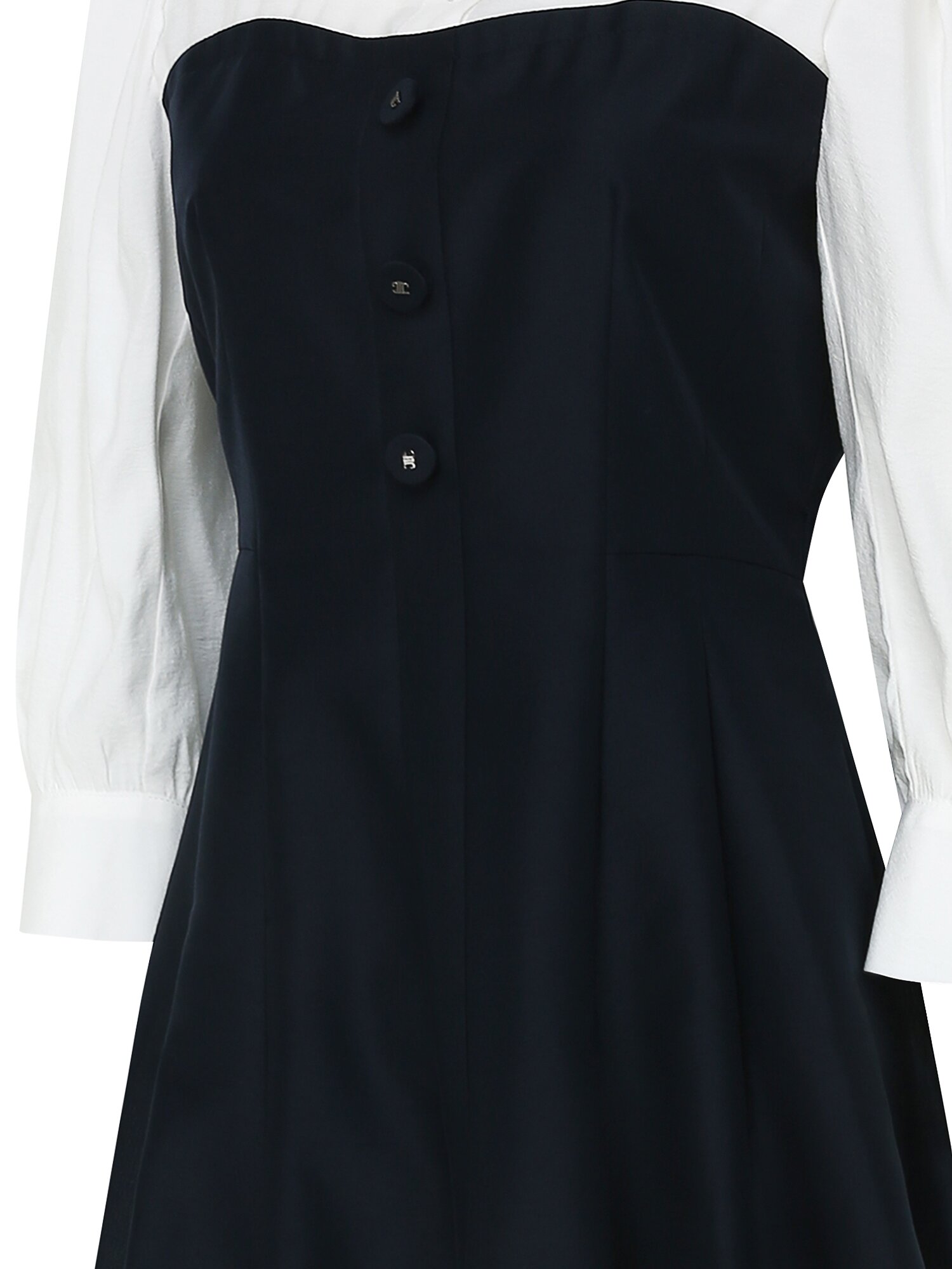 오간자 배색 뷔스티에 원피스 (DARK NAVY)