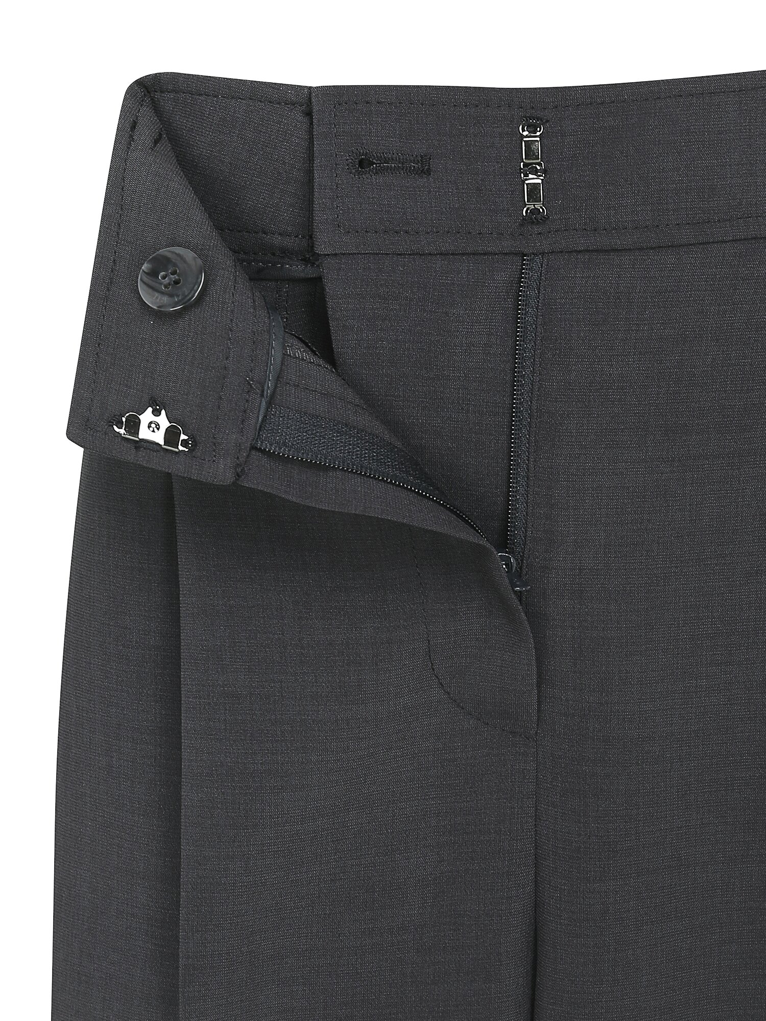 투턱 백 밴딩 세미 와이드 팬츠 (DARK GREY)
