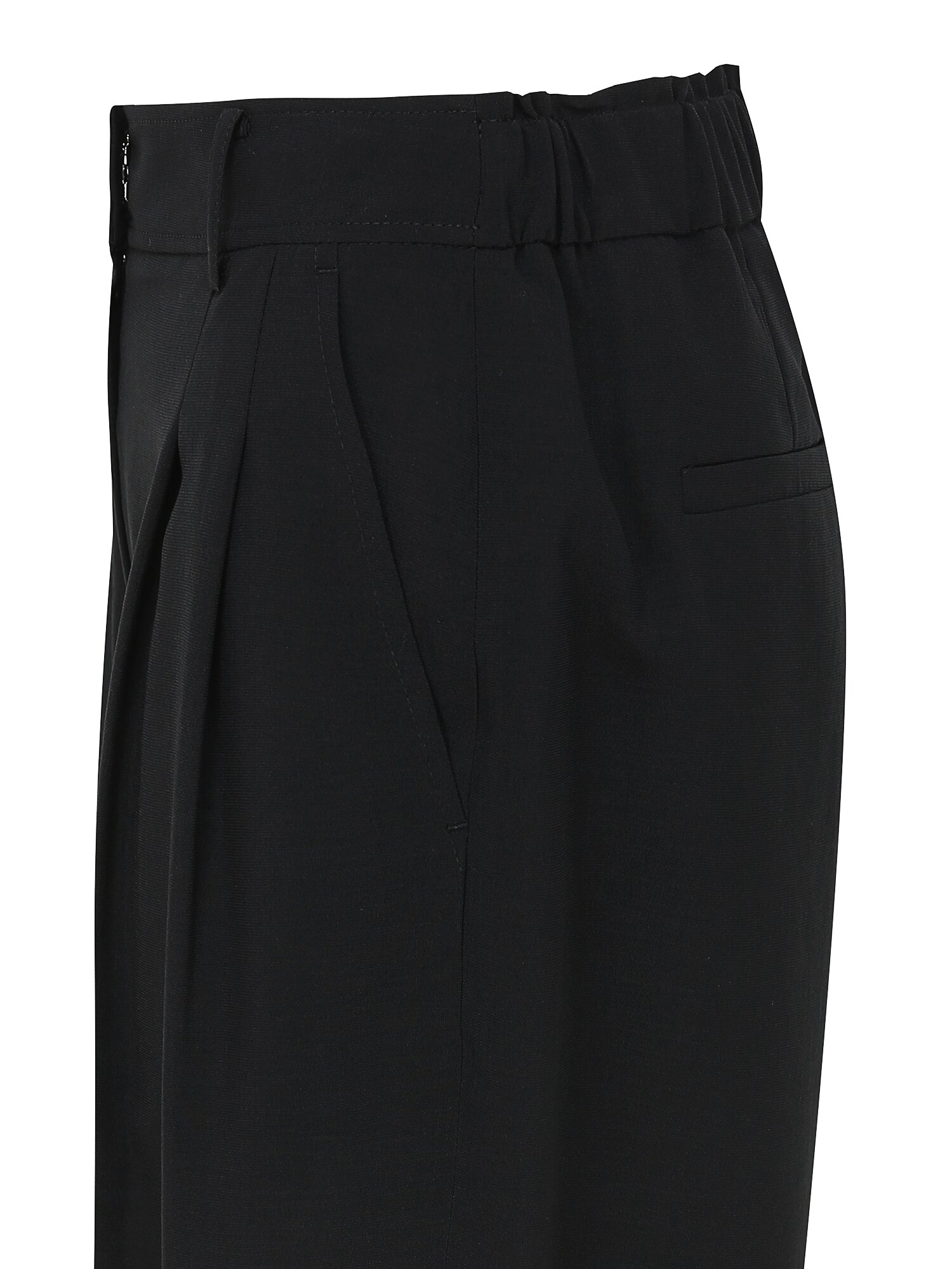 투턱 백 밴딩 세미 와이드 팬츠 (BLACK)