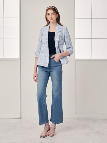 내추럴 워싱 부츠컷 데님 팬츠 