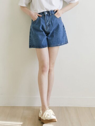 [7차리오더] Flare denim short pants_4 Colors