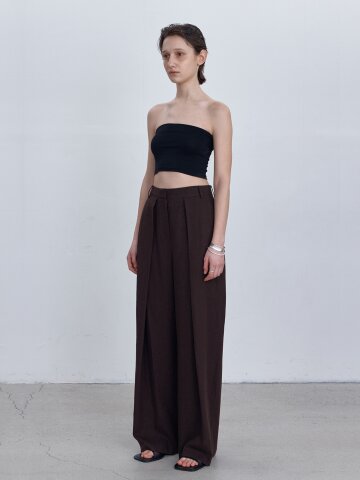 [25SS] SIERRA LINEN ONETUCK WIDE PANTS BROWN
