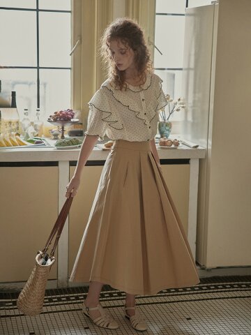 PM_Cotton pleated skirt