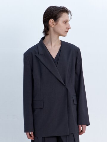 [25SS] ONE COLLAR SOLID OVERFIT JACKET BROWN
