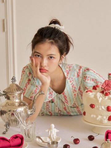 마지 포켓 노브라 반팔 여성페어 크림 (40수)