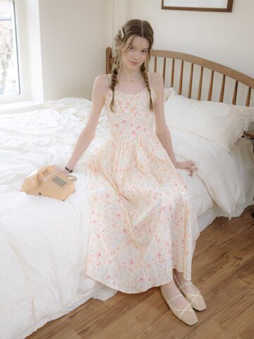 DD_Sling flower dress_CREAM