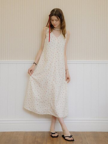 DD_V-neck flower dress_2color
