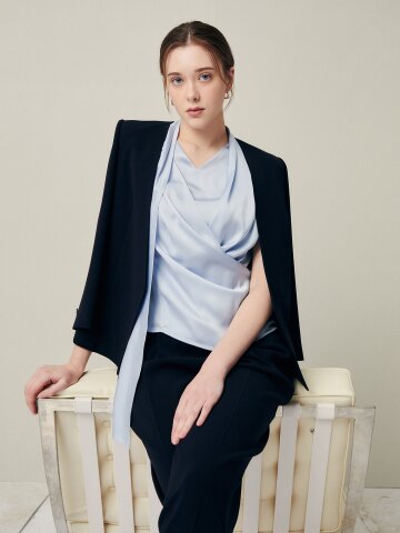 모던 테일러드 노카라 재킷 