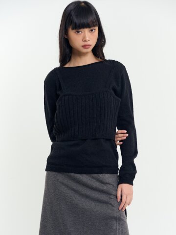 Bustier Knit Set Black