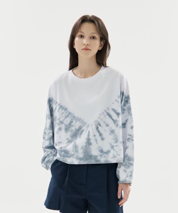 타이 다이 오버핏 크롭탑 그레이 TIE DYE OVER FIT CROP TOP grey