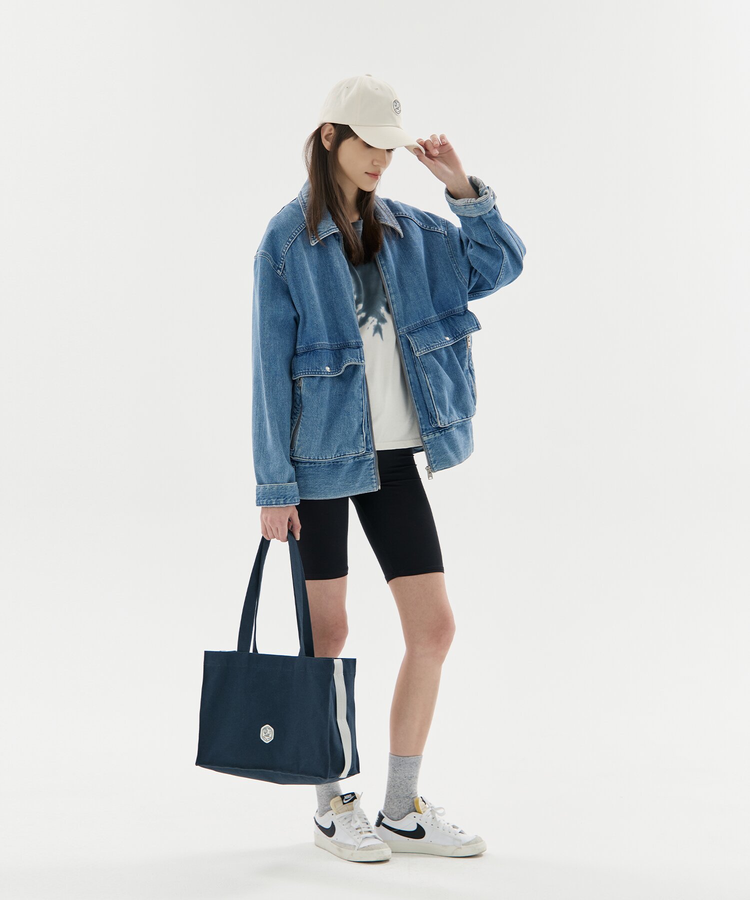 루나솔 투웨이 백 네이비 LUNASOL 2WAY BAG navy