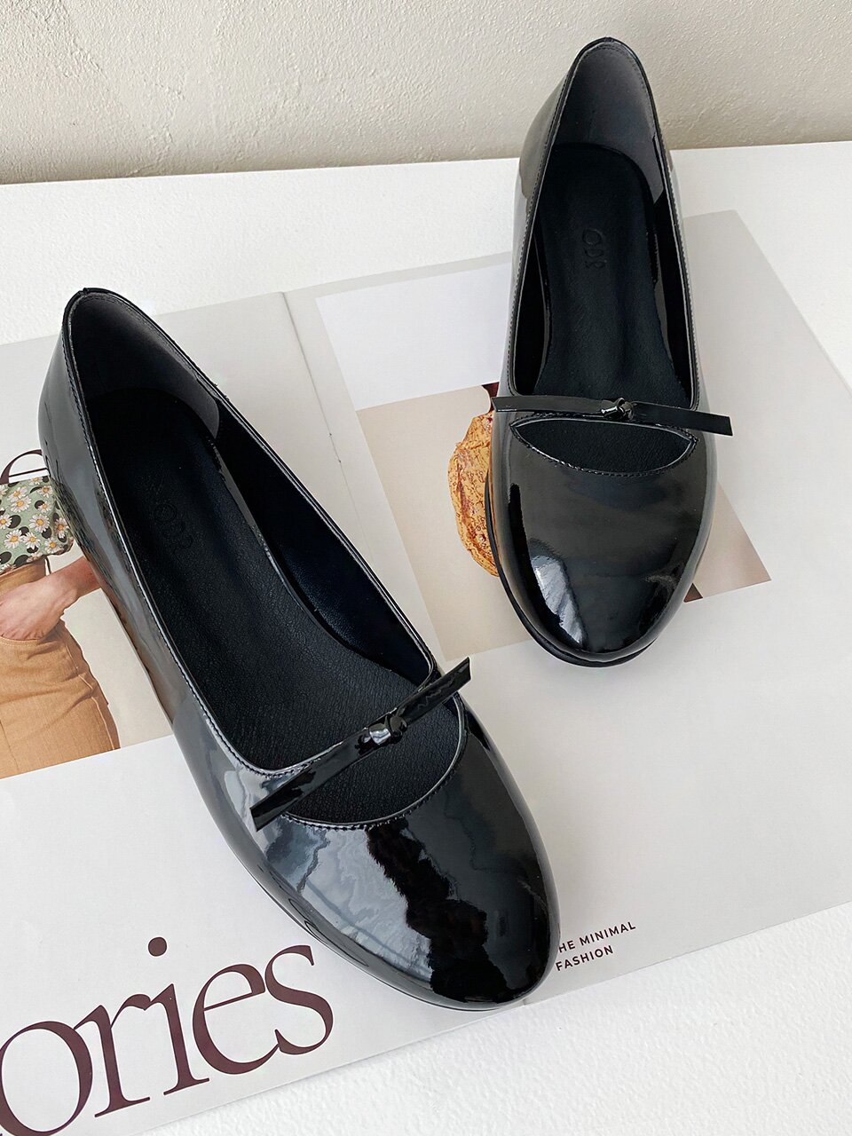 모네뜨 리본 플랫슈즈_Black 1cm ODRD24037