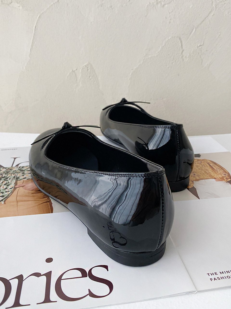 모네뜨 리본 플랫슈즈_Black 1cm ODRD24037