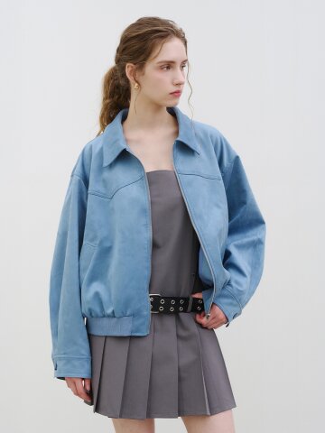 BLUE SUEDE LOOSE JUMPER BLUE