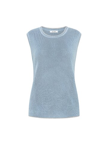 스팽글 슬리브리스 라운드넥 니트 