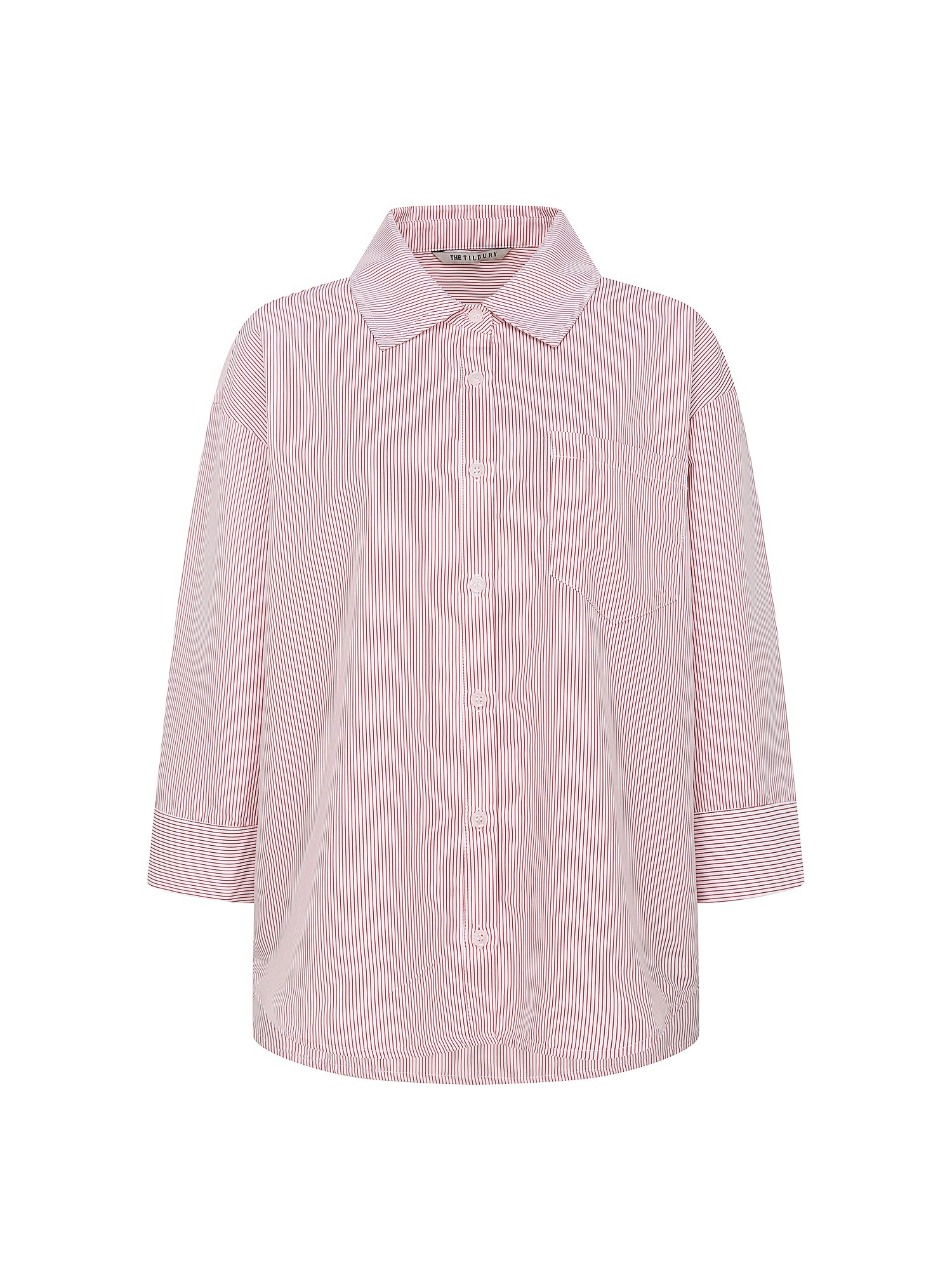 스트라이프 백 레터링 블라우스 (STRIPE RED)