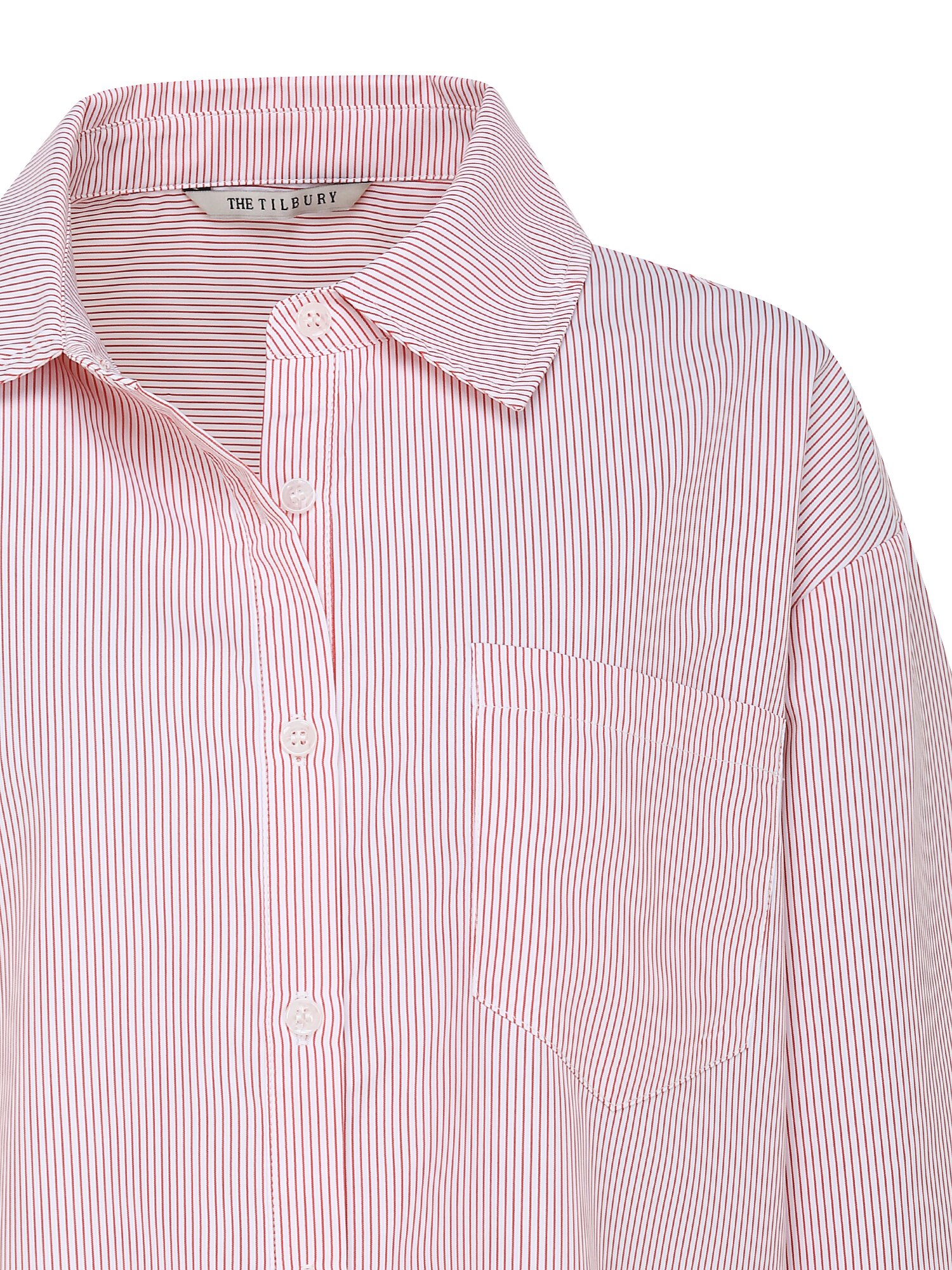 스트라이프 백 레터링 블라우스 (STRIPE RED)