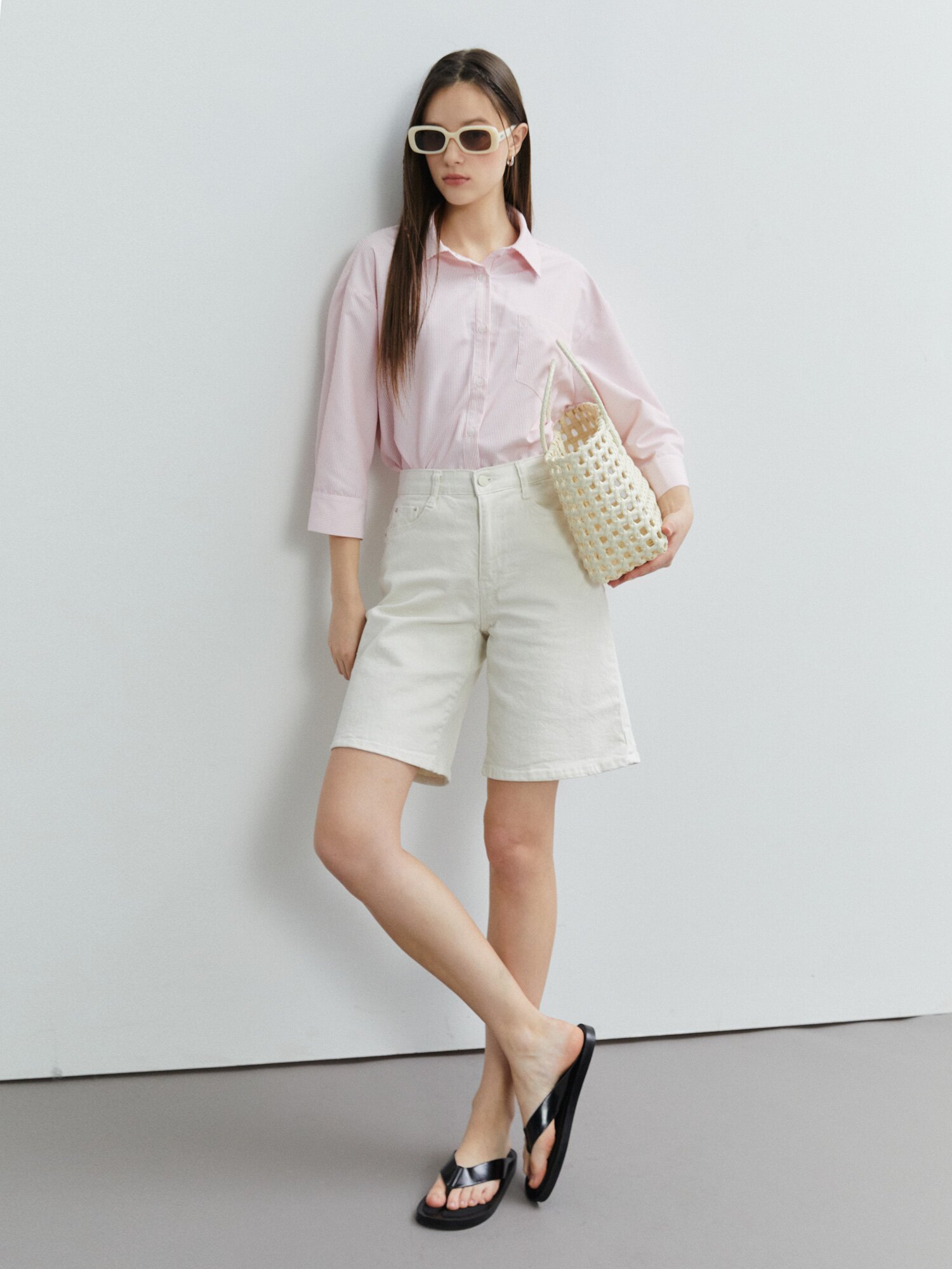 스트라이프 백 레터링 블라우스 (STRIPE RED)