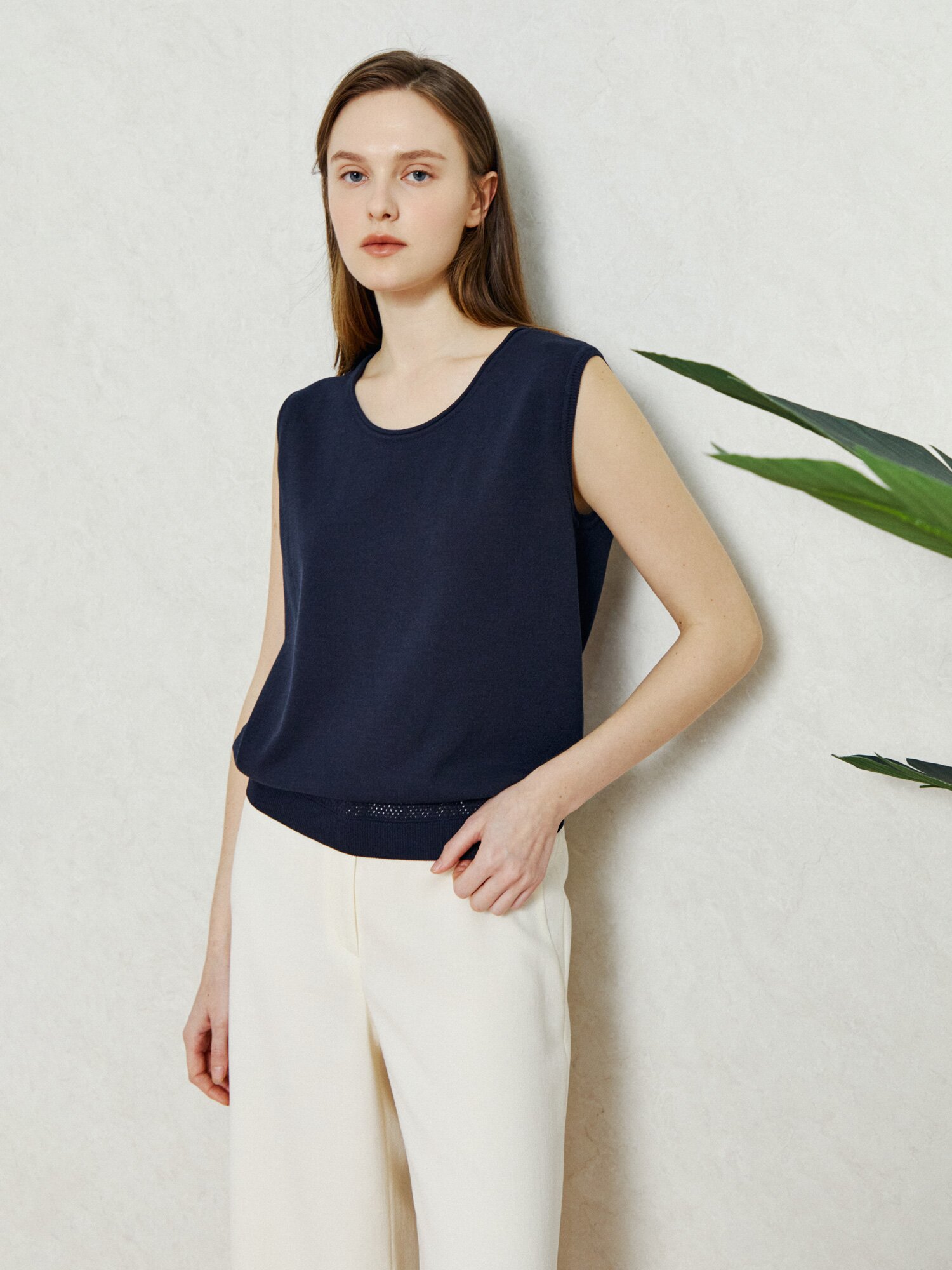 블렌디드 서머 슬리브리스 (DARK NAVY)