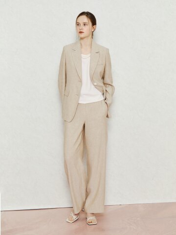 에어리 핀 스트라이프 슬랙스 팬츠 