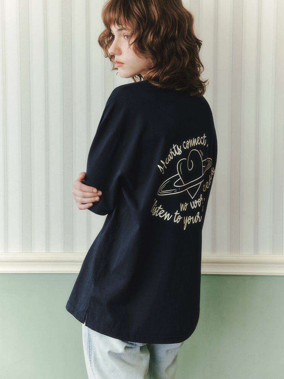 [2컬러] 하트 스페이스 반팔 티셔츠