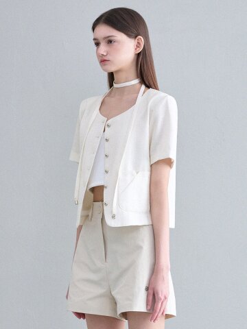 달린 트위드 타이 자켓 