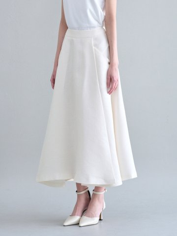 달린 트위드 핀턱 스커트