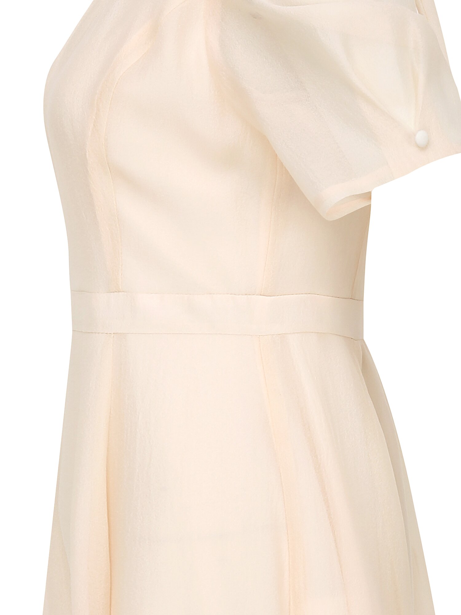 백 리본 퍼프 플레어 원피스 (LIGHT BEIGE)