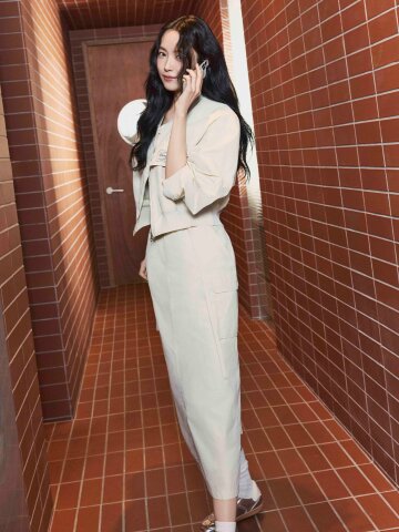 아웃 포켓 밴딩 H라인 스커트 