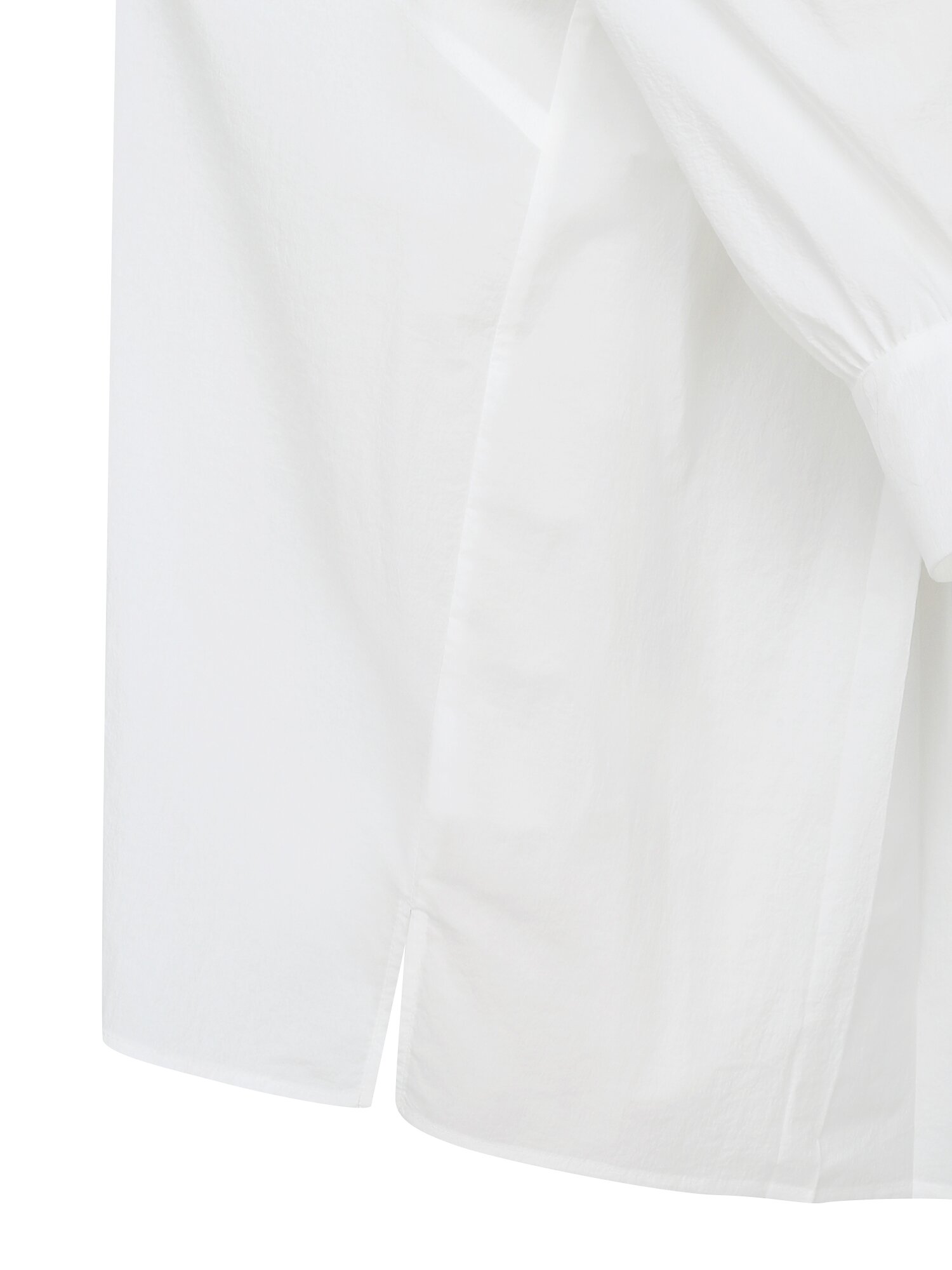 백 플리츠 오픈 칼라 블라우스 (WHITE)