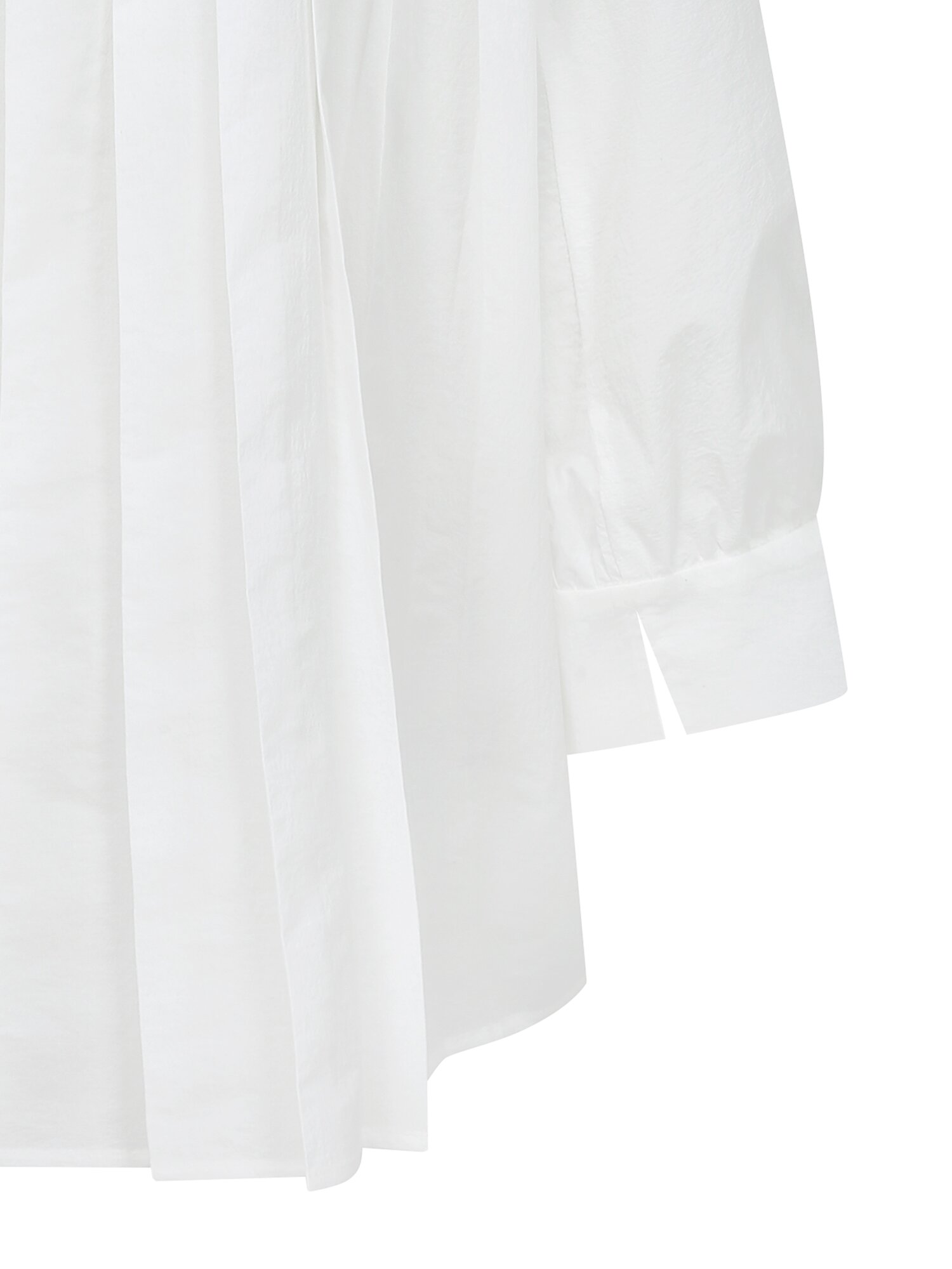 백 플리츠 오픈 칼라 블라우스 (WHITE)