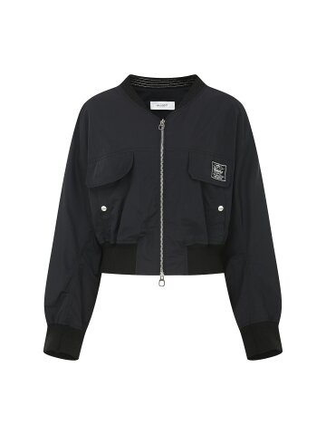 플랩 장식 크롭 블루종 점퍼 