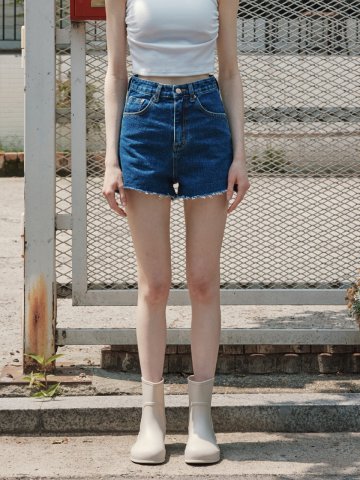 [2컬러] 컷팅 데님 반바지
