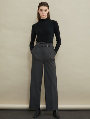 Martin highwaist wide slacks [Charcoal]