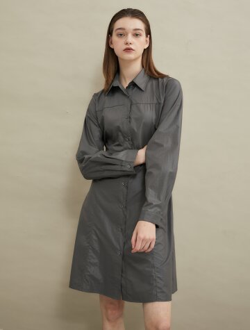 Gloss shirt dress [Gray]