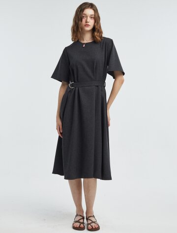 Linen Belt OnePiece [Charcoal]