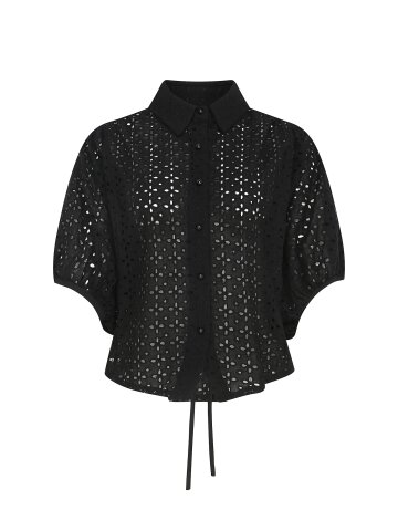 아일렛 레이스 칼라 블라우스 