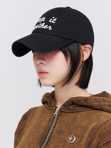 하이틴 투게더 자수 볼캡_블랙