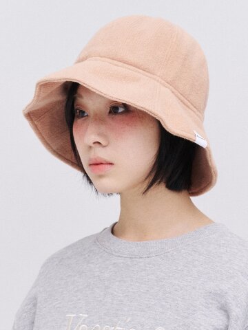 비케이 윈터 스트링 버킷햇_베이지