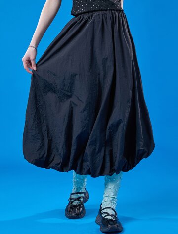 벌룬 쿨링 에어리 바스락 롱스커트 [BLACK] KCL.