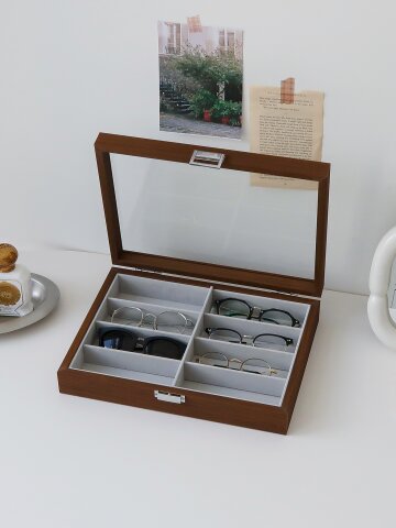 우드 8구 원목 선글라스 케이스 안경보관함
