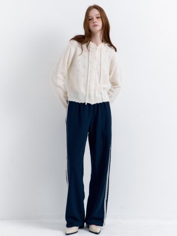 Lace Lining Track Pants_Navy