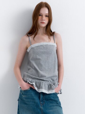 Unbalance Neck Line T/Shirts_Cream