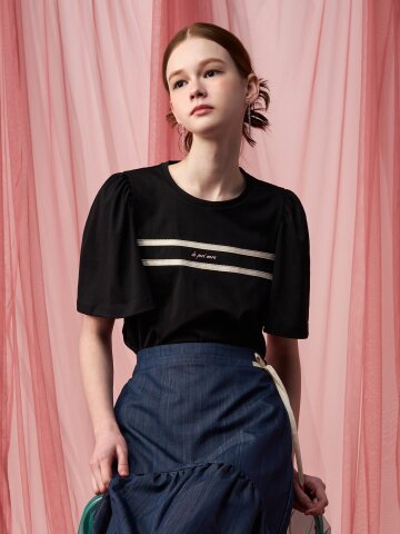 [페리 메라] 레터링 윙 티셔츠 (블랙)