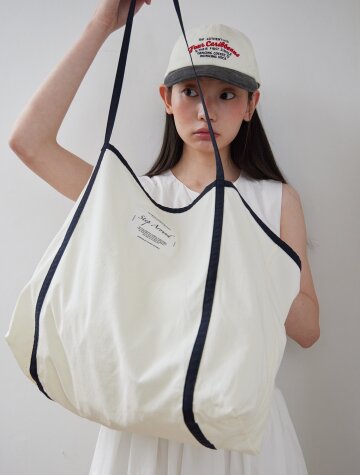 Line summer beach bag_NAVY