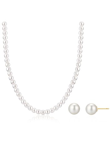 진주 비드 목걸이 + 진주 귀걸이 세트 EL2SET119