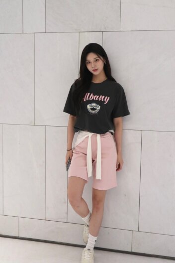 인밴딩 하프 데님 팬츠 