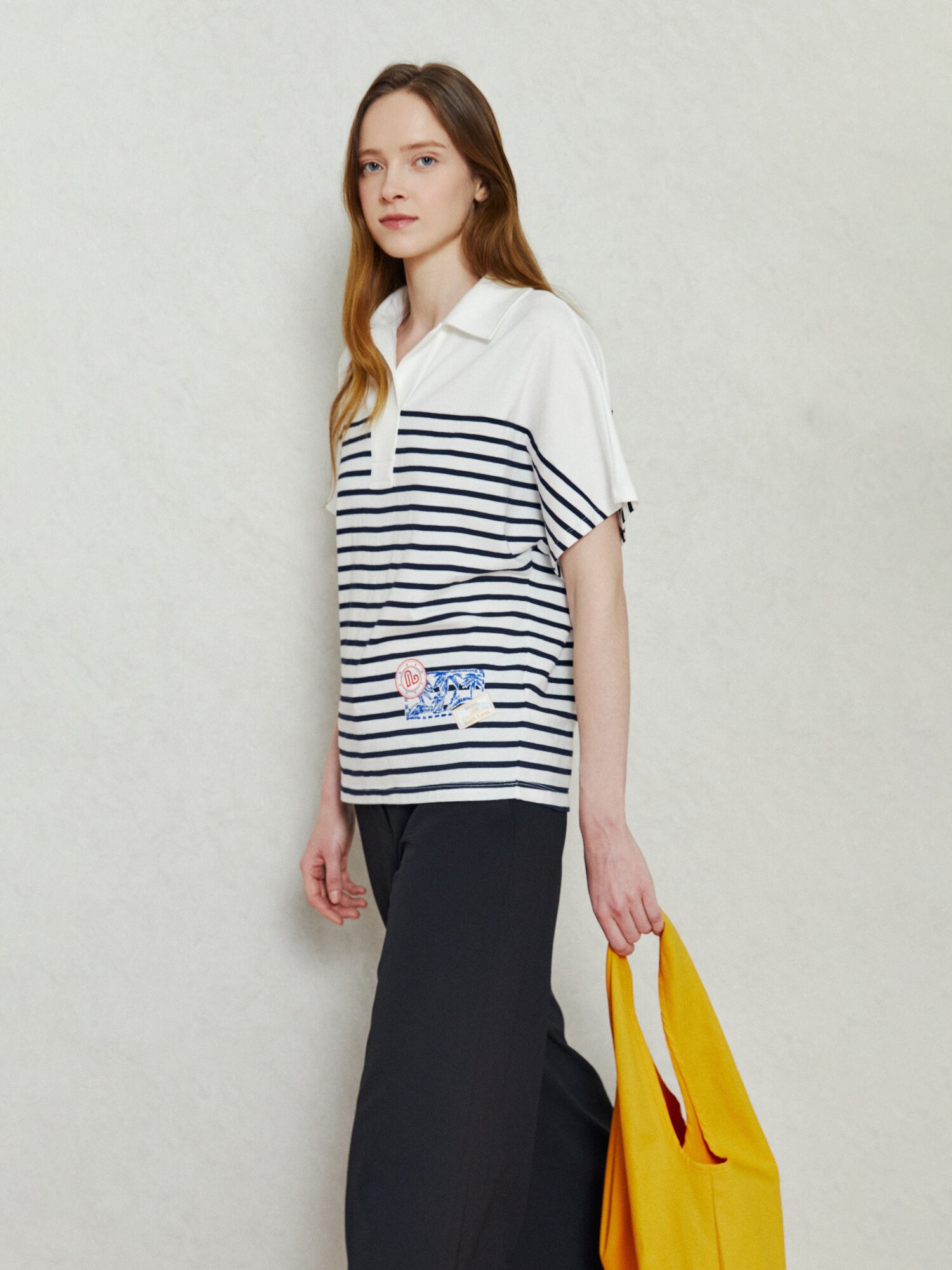 캐주얼 스트라이프 반팔 티셔츠 (STRIPE NAVY)