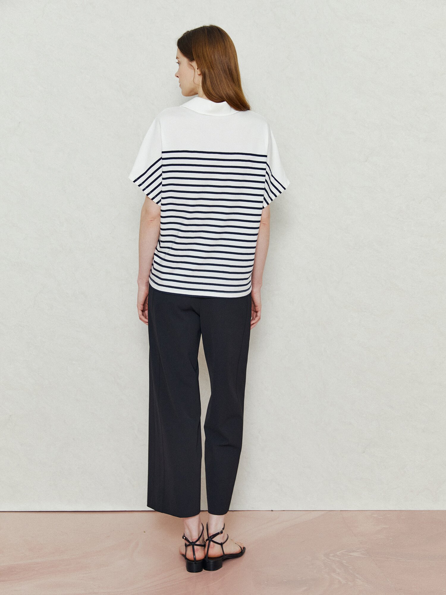캐주얼 스트라이프 반팔 티셔츠 (STRIPE NAVY)